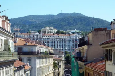 an overhead view of a city with buildings at 