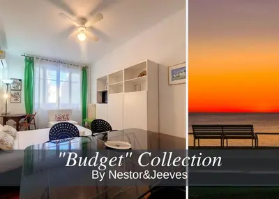 a living room with a couch and a dining room at Nestor&Jeeves - ROXANE - Near Negresco - Close Beach in Nice