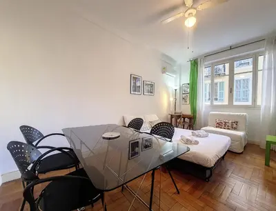 a living room with a glass table and chairs at Nestor&Jeeves - ROXANE - Near Negresco - Close Beach in Nice
