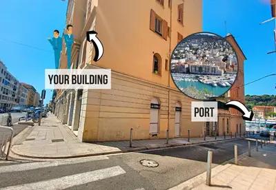 a building with a mirror on the side of it at Nestor&Jeeves - L ANCRE - Port Area - Close Old Town in Nice