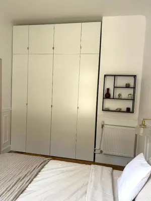 a bedroom with a large white closet at Nice Charm XXL Terrace in Nice