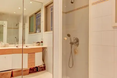 a bathroom with a shower and a sink at - Casa ATI - in Villefranche-sur-Mer