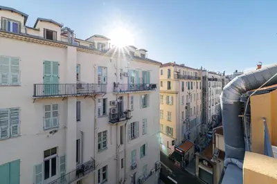 a view of a city street with buildings at Charming Ultra Central 1 Bdr in Nice