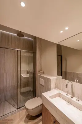 a bathroom with a toilet and a sink and a shower at 2BDR 6P central A C apt - heart of Nice in Nice