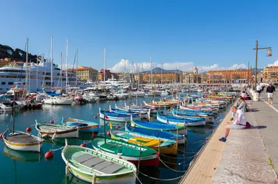 a group of boats docked in a harbor at Appartement Promenade Des Anglais - Happy Rentals in Nice