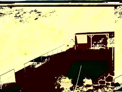 a black and white photo of a soccer field at Holiday Home Rocabel mit Blick auf das Wasser by Interhome in Gattières