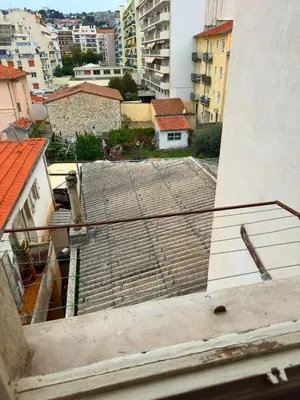 a view from a window of a building at Renovated 2-room apartment Sleeps 4 Tram and shops nearby in Nice