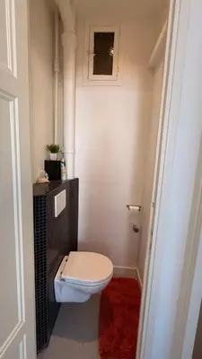 a bathroom with a white toilet in a room at Living Nice and French Riviera in Nice