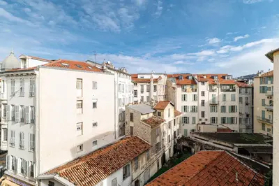 an aerial view of a city with buildings at Charming City Center Studio 402 in Nice