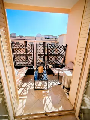 a view from the balcony of a apartment at Modern Gem 200m from Beaches with Balcony, AC and Tram in Nice