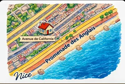 an image of a painting of a city at Modern Gem 200m from Beaches with Balcony, AC and Tram in Nice