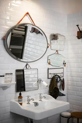 a bathroom with a sink and a mirror at Maison Nice - Plage 300m - Parking in Nice
