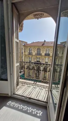 a view of a building from a window at Chateauneuf in Nice