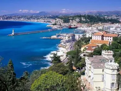 a view of a city and a body of water at Villa Lympia in Nice