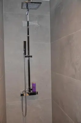 a shower with a shower head in a bathroom at Le Grand Sud in Nice