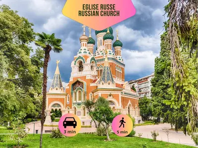 a castle house russian church with a sign in front of it at CASA NISSARTE - Central near Train station - PARKING - confort & cosy- AC in Nice