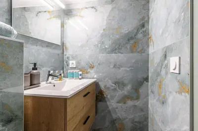 a bathroom with a sink and a mirror at MY CASA - SAINT SIAGRE 3 - Near Jean Medecin in Nice