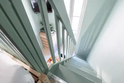 a view from the top of a stairway with a window at MY CASA - SAINT SIAGRE 3 - Near Jean Medecin in Nice