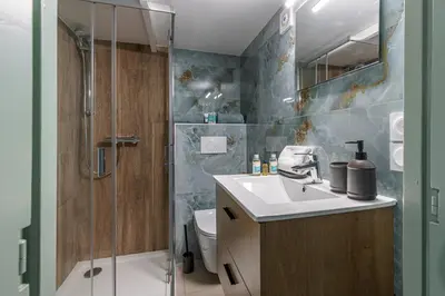 a bathroom with a shower and a sink and a toilet at MY CASA - SAINT SIAGRE 3 - Near Jean Medecin in Nice