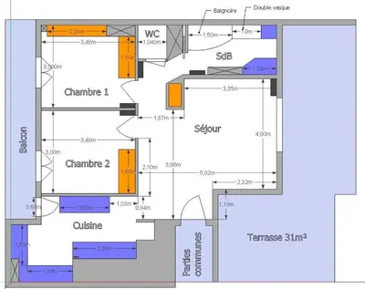 a floor plan of a building at Val Roya Terrasse in Nice