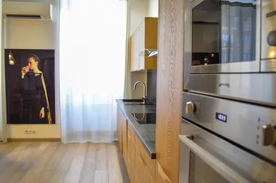 a kitchen with a sink and a counter top at Résidence Barla in Nice