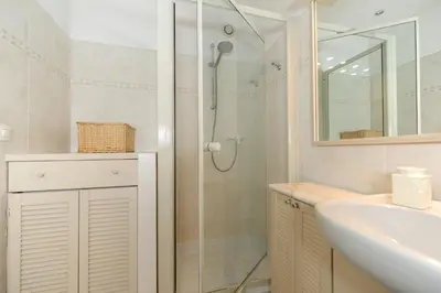 a bathroom with a shower and a sink at Appartement Clemenceau Centre Nice Five stars Holiday House in Nice