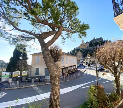 a tree on the side of a street at Hôtel La Villa d'Eze in Èze