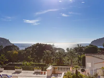 a view of the ocean from a house at Apartment L'Ange Gardien-2 by Interhome in Beaulieu-sur-Mer