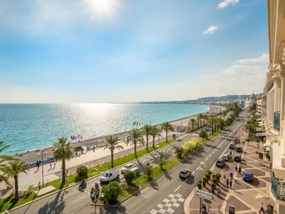 a view of a street in a city next to the ocean at Apartment Vieux Nice by Interhome in Nice