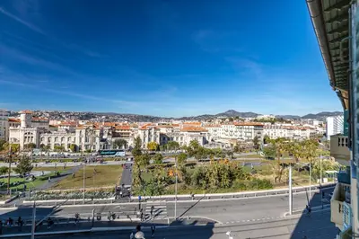 a view of a city from a building at Gorgeous 1 Bdr with gardens view in the Old Town in Nice