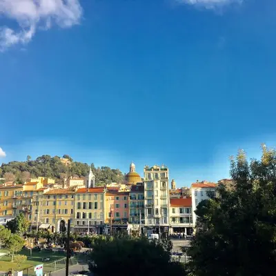 a group of buildings in a city with a blue sky at Belle Epoque Studio in Nice