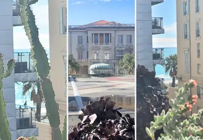 a collage of photos of a building at Nestor&Jeeves - SUITE FLORA - Promenade des Anglais - Central in Nice