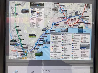 a map of the subway in a display case at Mansarde à 1 min de la mer in Nice