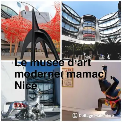 a collage of pictures of a museum with a sculpture at Studio Nice Centre garibaldi port plage in Nice