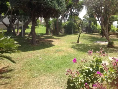 a garden with trees and flowers in a yard at MAEVA in Saint-Laurent-du-Var