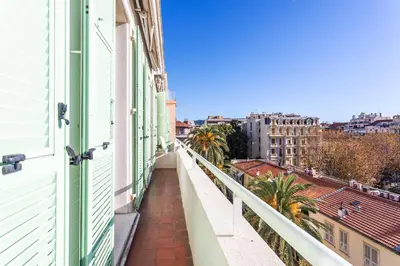 a balcony with a view of a city at Ambassador Palace AP2095 by Riviera Holiday Homes in Nice