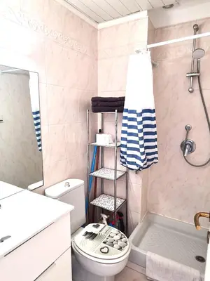 a bathroom with a toilet and a sink and a bath tub at NICE - Studio cosy hypercentre à 500m de la plage in Nice