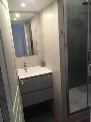 a bathroom with a sink and a shower at Bienvenue sur la Cote d'Azur in Nice