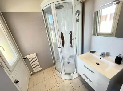 a bathroom with a shower and a sink at Nice Renting - BUFFA - Cosy Studio fully equipped - Beach & Negresco in Nice