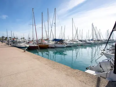 a bunch of boats are docked in a harbor at Apartment Les Voiliers by Interhome in Saint-Laurent-du-Var