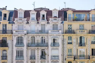 a facade of an apartment building with balconies at FEEL HOME - ALPHONSE KARR in Nice