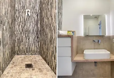 a bathroom with a sink and a shower at Nestor&Jeeves - ALBERT 1ER DESIGN - Hyper center - Very close sea and pedestrian zone in Nice
