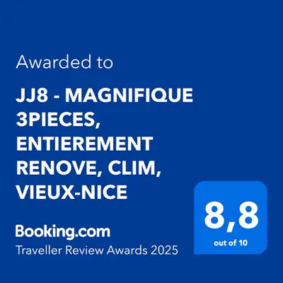 a screenshot of a cell phone with the text upgraded to ubs magnificence at JJ8 - MAGNIFIQUE 3PIECES, ENTIEREMENT RENOVE, CLIM, VIEUX-NICE in Nice