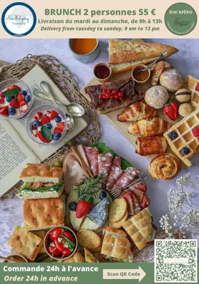 a poster of a bunch of different types of food at Le Syrius in Nice