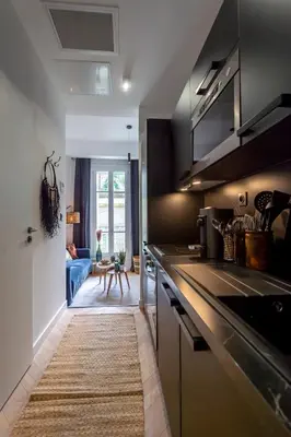 a kitchen with a sink and a counter top at Superbe studio Plage/Promenade des Anglais 105 in Nice