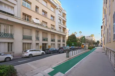 a street with cars parked in front of buildings at Sunlight Properties - Daffia - Beautifully renovated studio, city pad in Central Nice in Nice