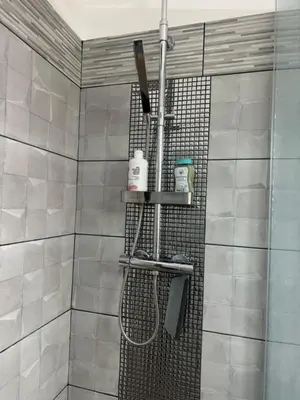 a bathroom with a shower with a shower head at Gorgeous 2 bedrooms holiday apartement in Nice