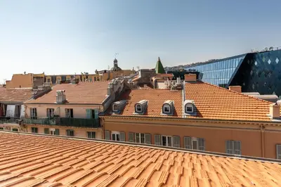 a view from the roof of a building at Homelivia, ATTIC ROOM -Mansardé sous les toits de Nice in Nice