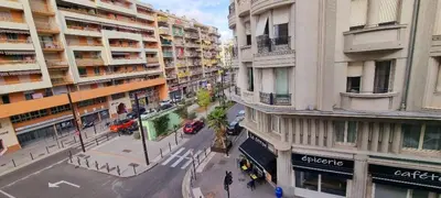 an overhead view of a city street with buildings at Nice Studio With View Near Beach in Nice