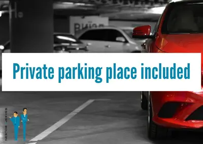 a parking garage with a car and two figurines in a parking lot at Nestor&Jeeves - GRAND SUD TERRASSE - Pool - Free parking in Nice